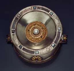 Der Ardagh-Kelch, Reerasta, County Limerick Silber mit Silbervergoldung, Email, Messing & Bronze (Detail)